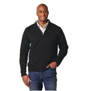 Amazon Essentials Men’s Full Zip Knit Sweater Mock Neck Small Cotton Black Work